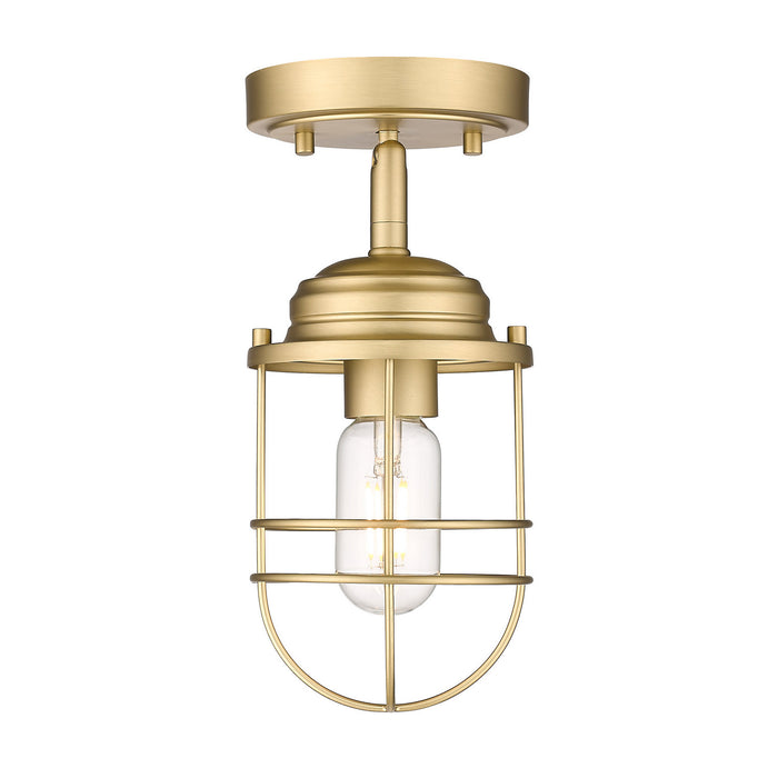 Golden 9808-SF BCB One Light Semi-Flush Mount, Brushed Champagne Bronze