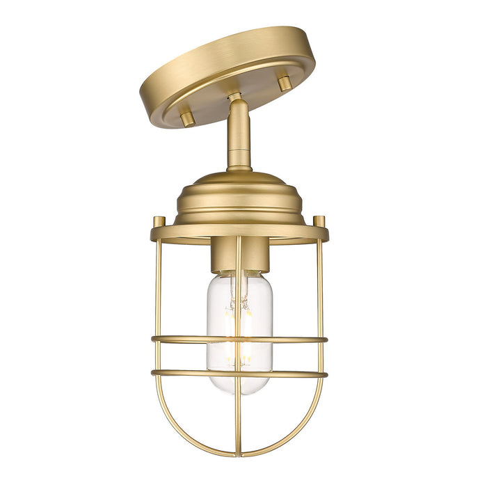 Golden 9808-SF BCB One Light Semi-Flush Mount, Brushed Champagne Bronze