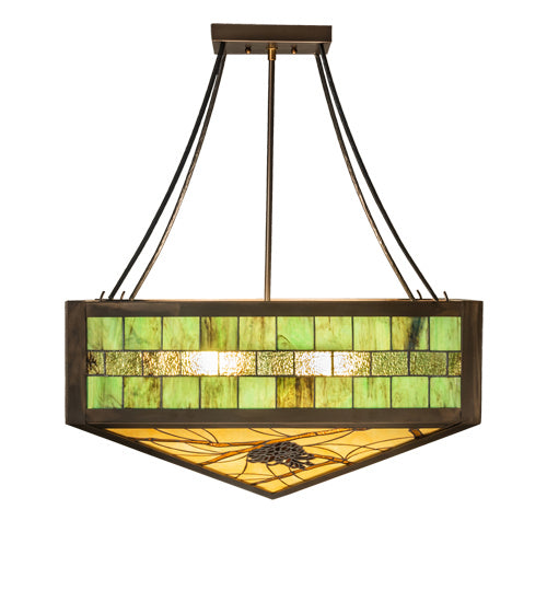 Meyda Tiffany 226776 Four Light Semi-Flushmount, Mahogany Bronze