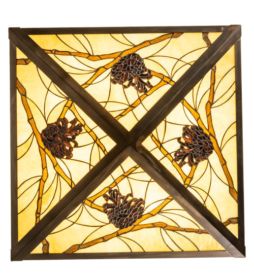 Meyda Tiffany 226776 Four Light Semi-Flushmount, Mahogany Bronze
