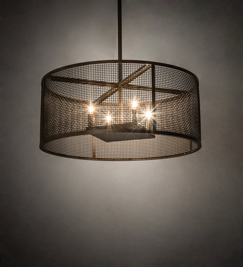 Meyda Tiffany 233548 Four Light Pendant, Brown Metallic