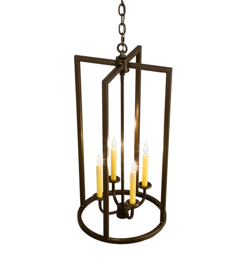 Meyda Tiffany 233605 Four Light Pendant, Brown Metallic
