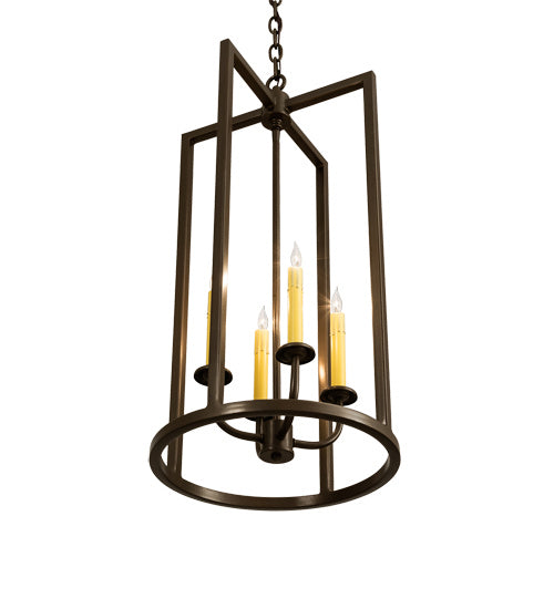 Meyda Tiffany 233605 Four Light Pendant, Brown Metallic