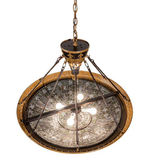 Meyda Tiffany 236594 Six Light Pendant, Copper Vein New Gold