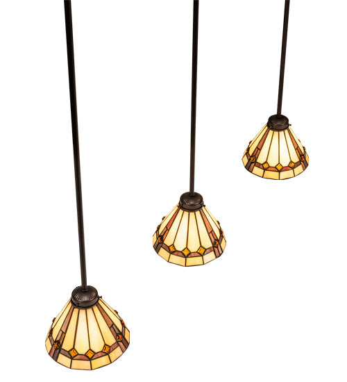 Meyda Tiffany 237619 Three Light Island Pendant, Mahogany Bronze