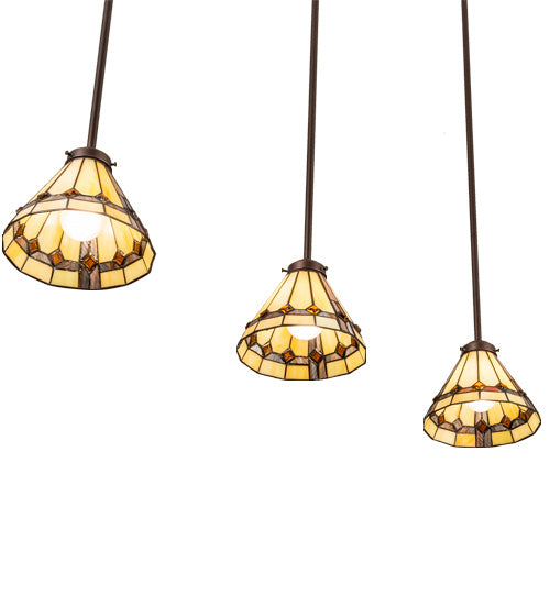 Meyda Tiffany 237619 Three Light Island Pendant, Mahogany Bronze