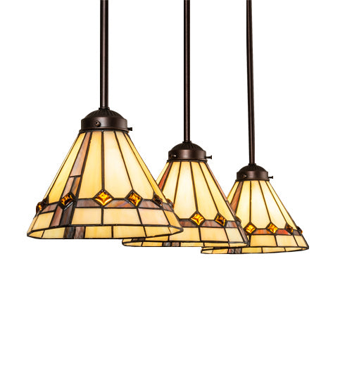 Meyda Tiffany 237619 Three Light Island Pendant, Mahogany Bronze