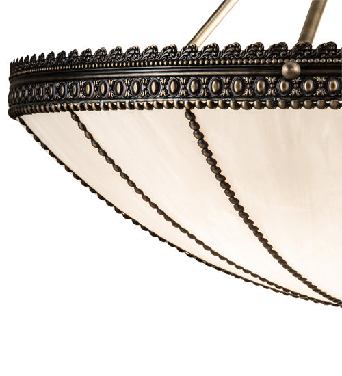 Meyda Tiffany 238130 Four Light Semi-flushmount, Antique Brass
