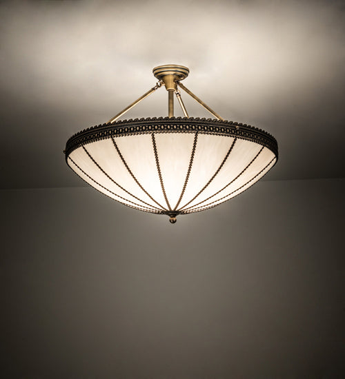Meyda Tiffany 238130 Four Light Semi-flushmount, Antique Brass
