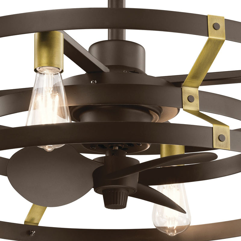 Kichler 300040SNB 25" Ceiling Fan, Satin Natural Bronze