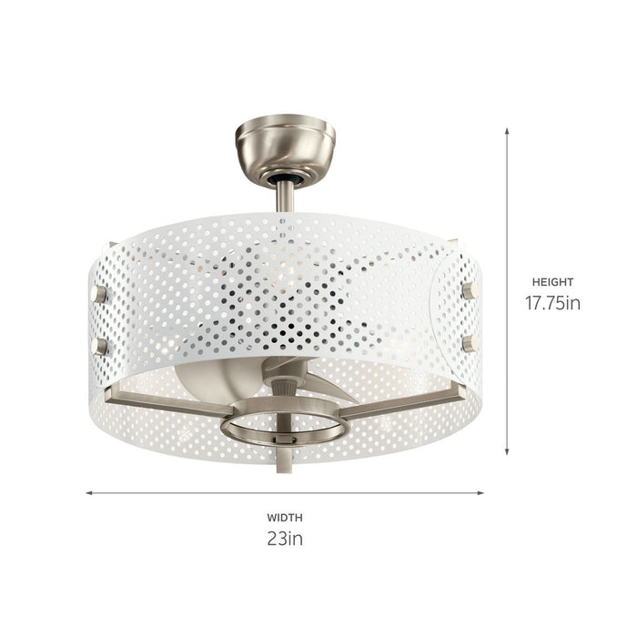 Kichler 300041BSS 13" Ceiling Fan, Brushed Stainless Steel