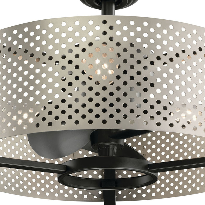 Kichler 300041SBK 13" Ceiling Fan, Satin Black