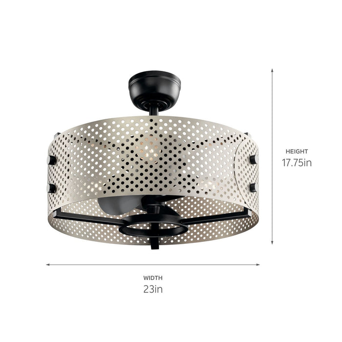 Kichler 300041SBK 13" Ceiling Fan, Satin Black