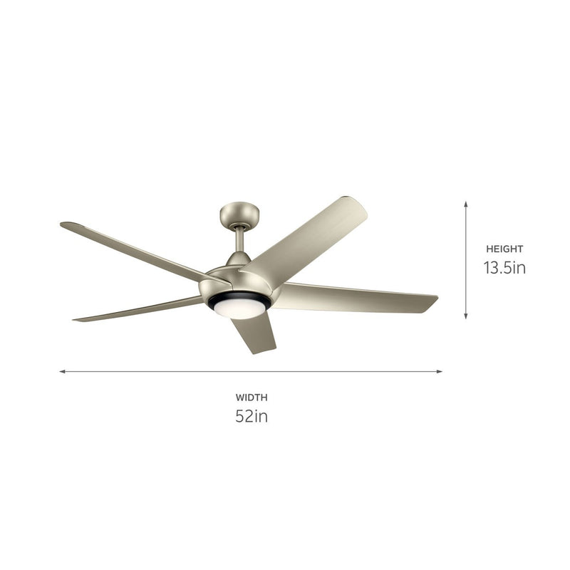 Kichler 330089NI 52" Ceiling Fan, Brushed Nickel