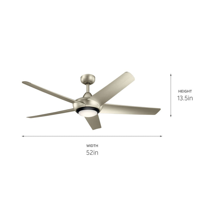 Kichler 330089NI 52" Ceiling Fan, Brushed Nickel
