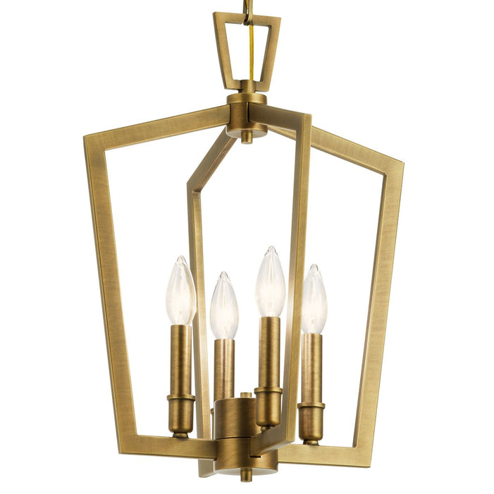 Kichler 43498NBR Four Light Pendant, Natural Brass