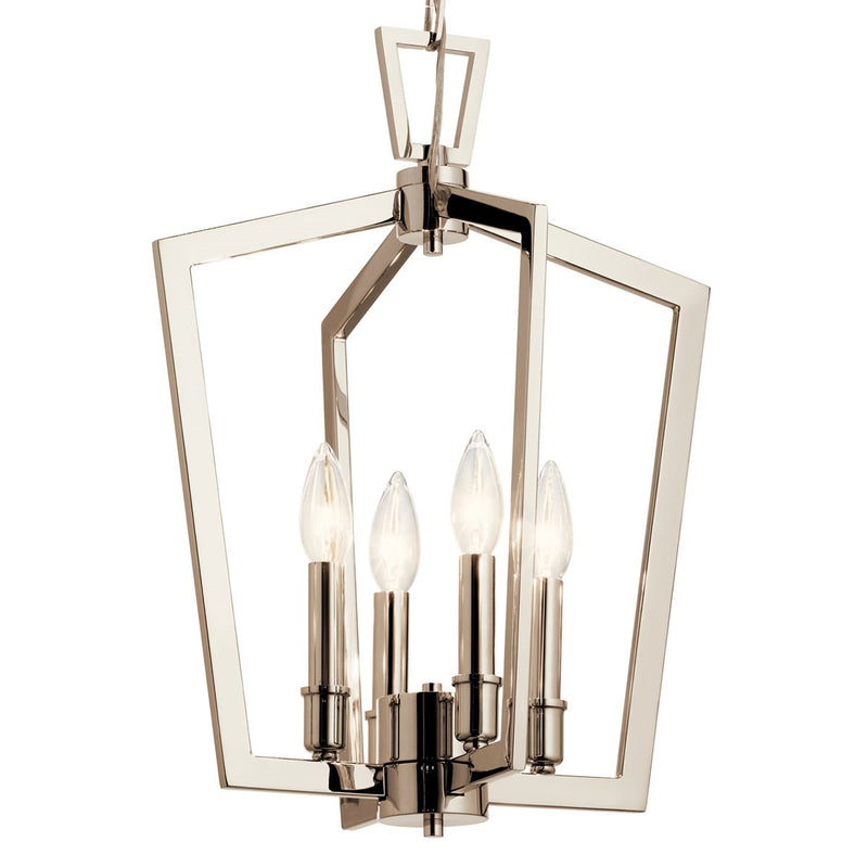 Kichler 43498PN Four Light Pendant, Polished Nickel