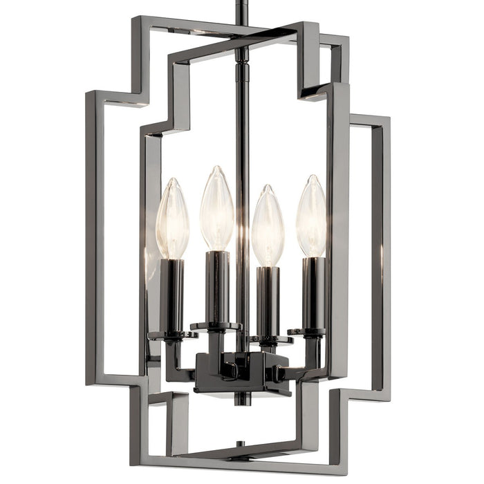Kichler 43964MCH Four Light Pendant, Midnight Chrome