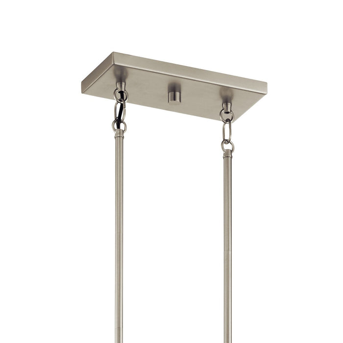 Kichler 44250MOK Five Light Linear Chandelier, Midnight Oak