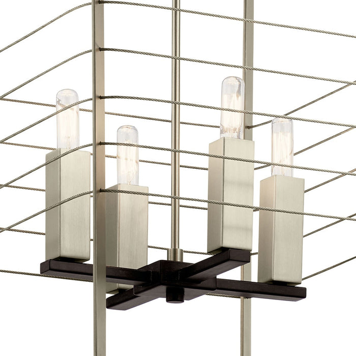 Kichler 44251MOK Four Light Foyer Pendant, Midnight Oak