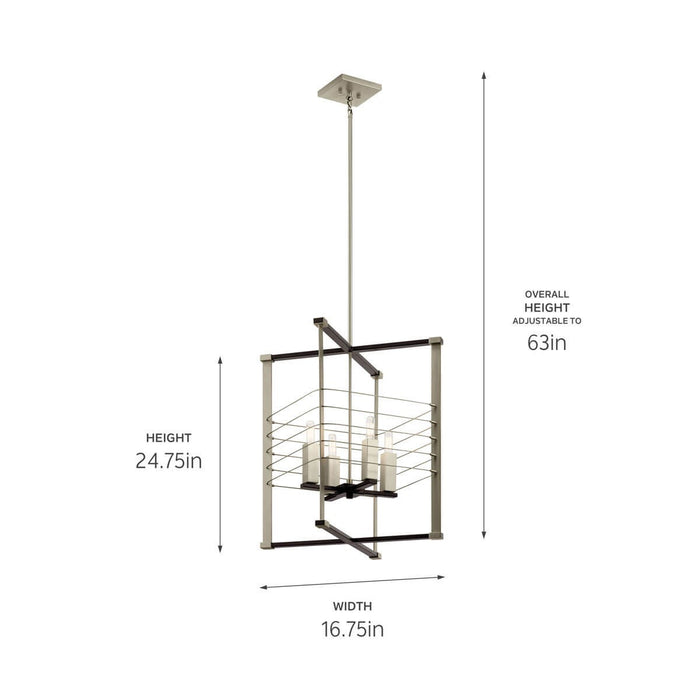 Kichler 44251MOK Four Light Foyer Pendant, Midnight Oak