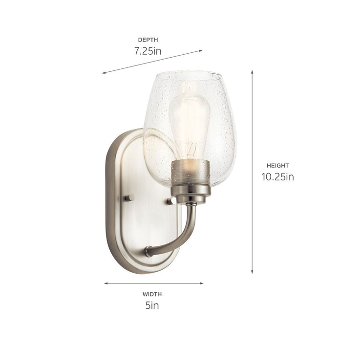 Kichler 44381NICS One Light Wall Sconce, Brushed Nickel