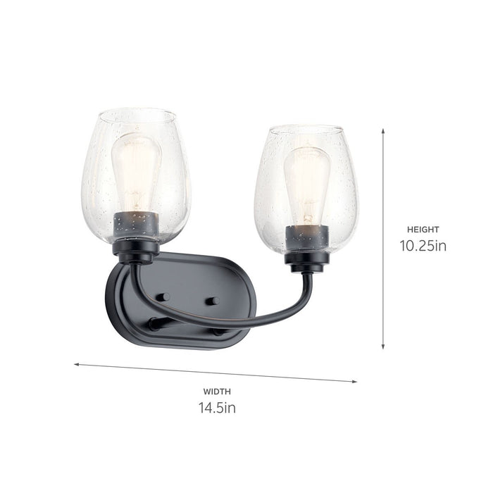 Kichler 45128BKCS Two Light Bath, Black