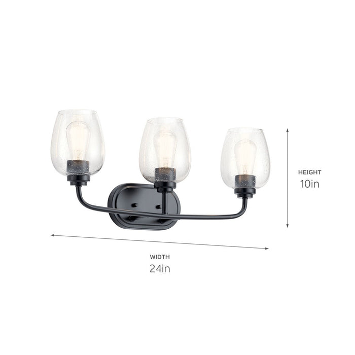Kichler 45129BKCS Three Light Bath, Black