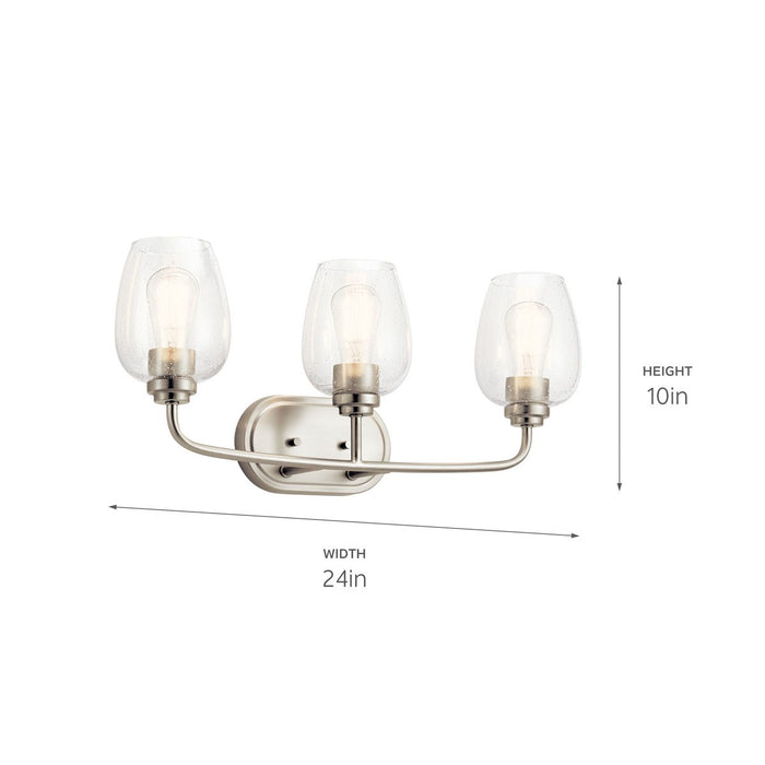 Kichler 45129NICS Three Light Bath, Brushed Nickel
