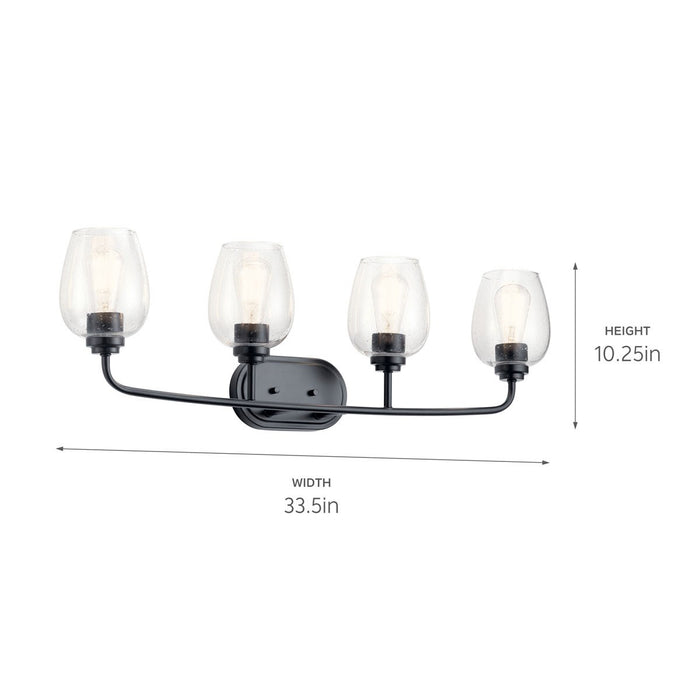 Kichler 45130BKCS Four Light Bath, Black