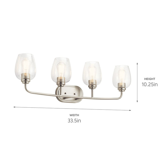 Kichler 45130NICS Four Light Bath, Brushed Nickel