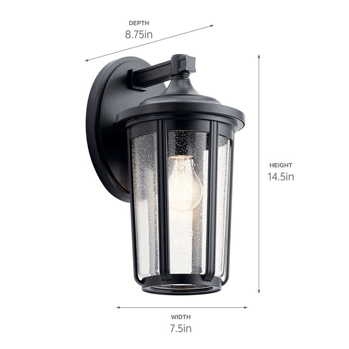 Kichler 49893BK One Light Outdoor Wall Mount, Black