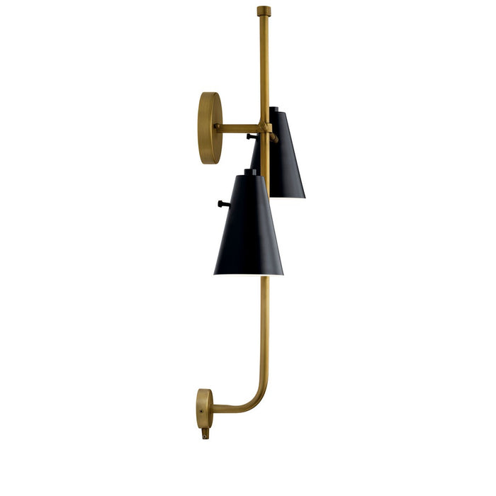 Kichler 52174BK Two Light Wall Sconce, Black