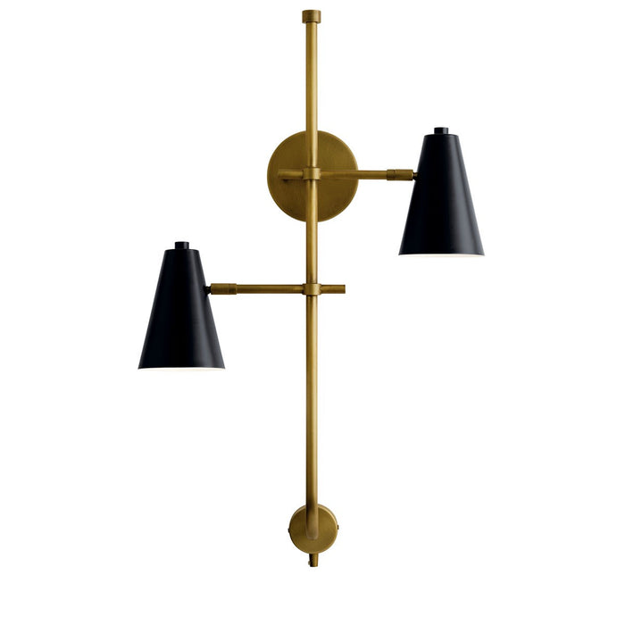 Kichler 52174BK Two Light Wall Sconce, Black
