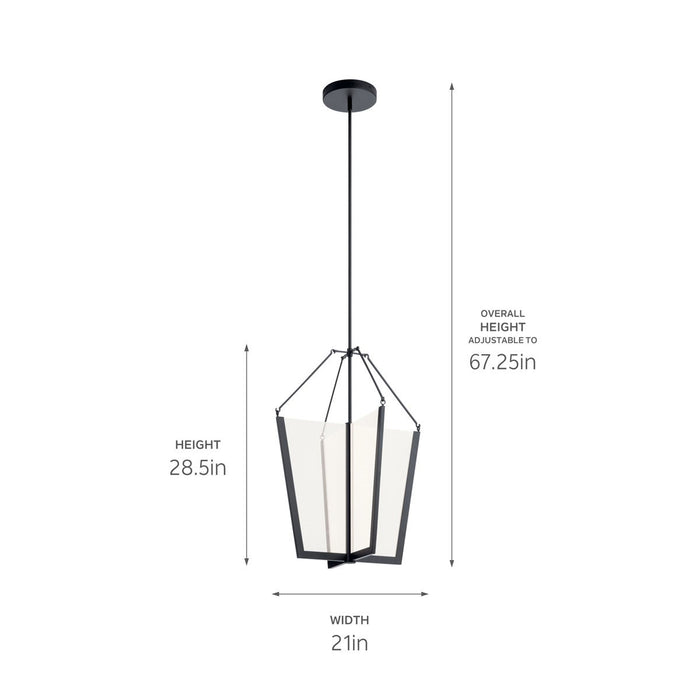 Kichler 52292BKLED LED Foyer Pendant, Black