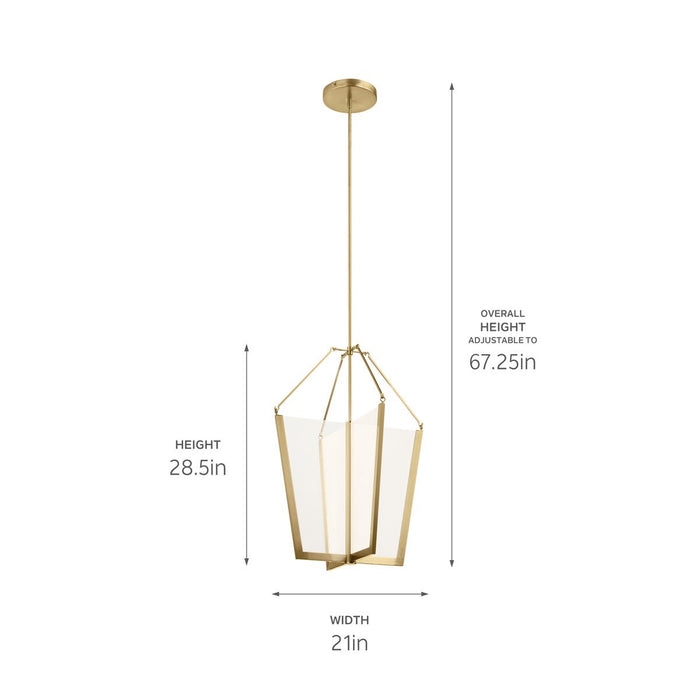 Kichler 52292CGLED LED Foyer Pendant, Champagne Gold