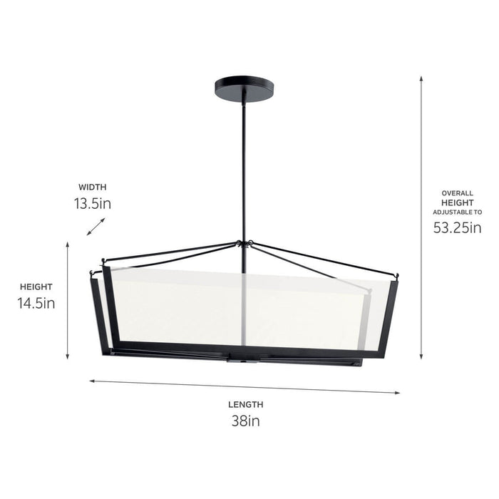 Kichler 52293BKLED LED Linear Chandelier, Black