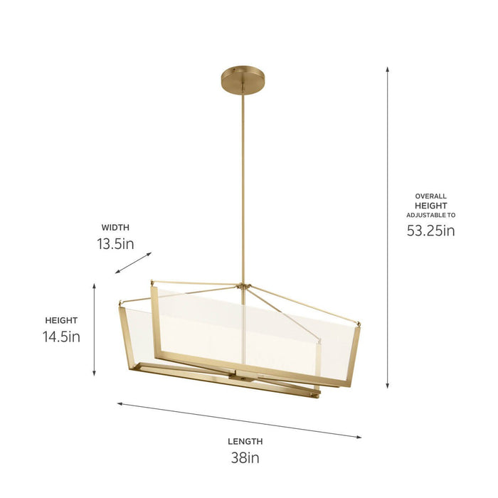 Kichler 52293CGLED LED Linear Chandelier, Champagne Gold