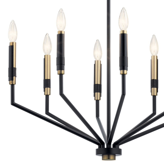 Kichler 52349BK Eight Light Chandelier, Black