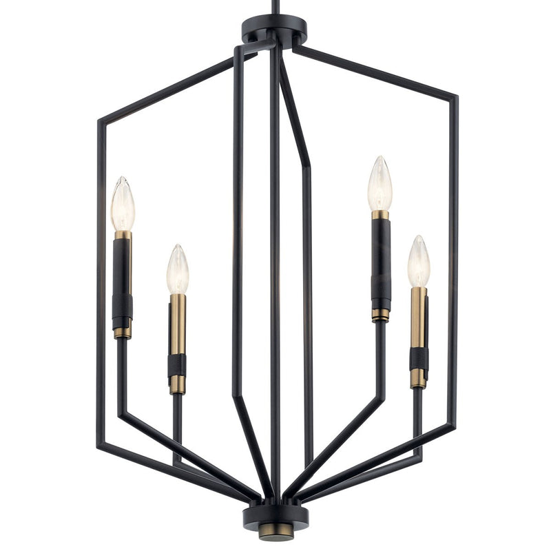 Kichler 52351BK Four Light Foyer Pendant, Black