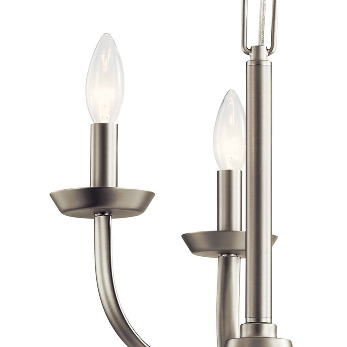 Kichler 52383NI Three Light Mini Chandelier, Brushed Nickel