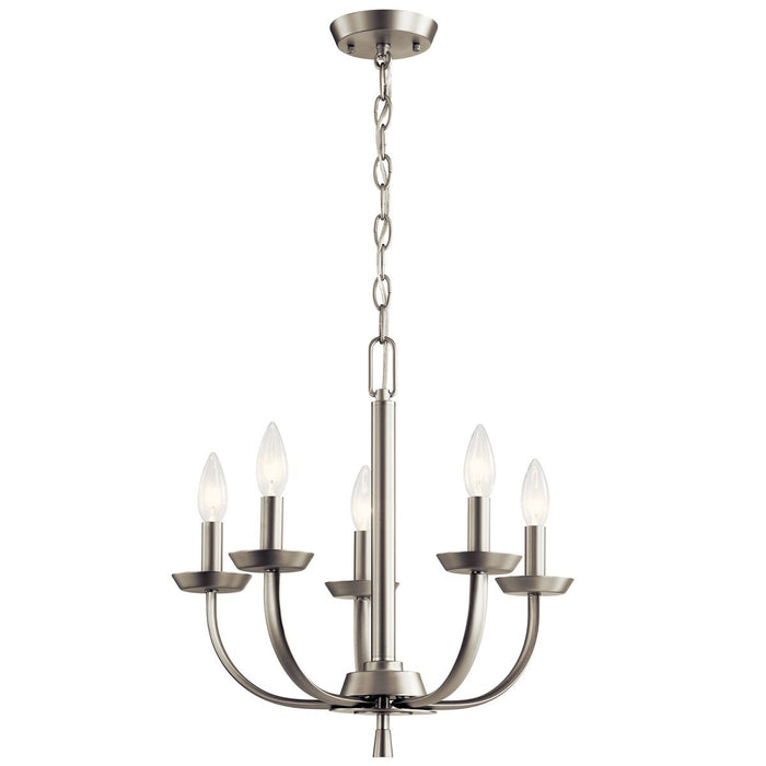 Kichler 52385NI Five Light Chandelier, Brushed Nickel