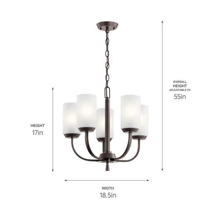 Kichler 52386OZ Five Light Chandelier, Olde Bronze