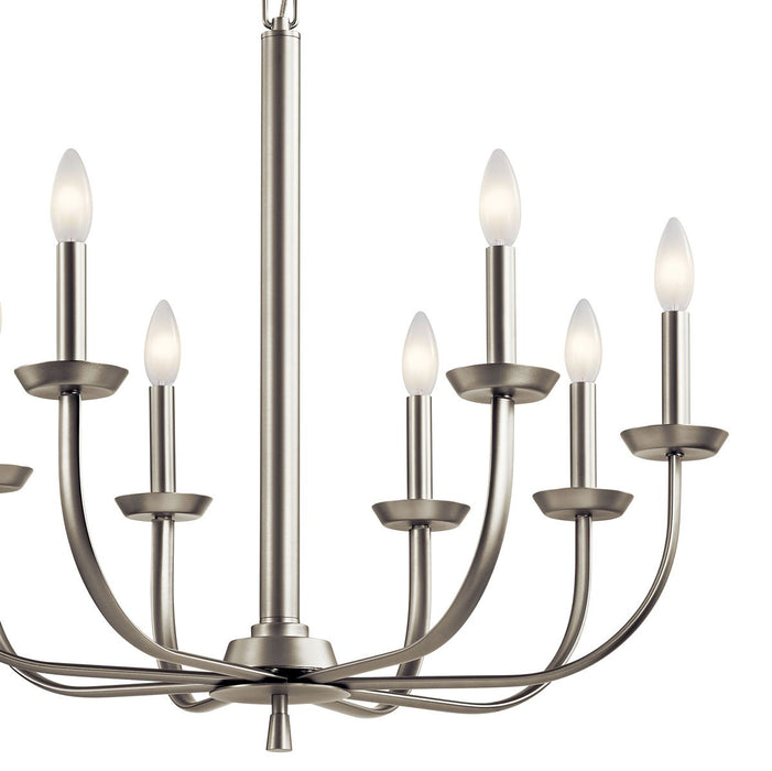 Kichler 52388NI Eight Light Chandelier, Brushed Nickel