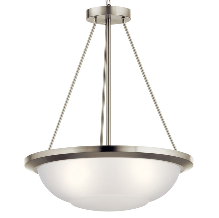 Kichler 52393NI Three Light Pendant, Brushed Nickel