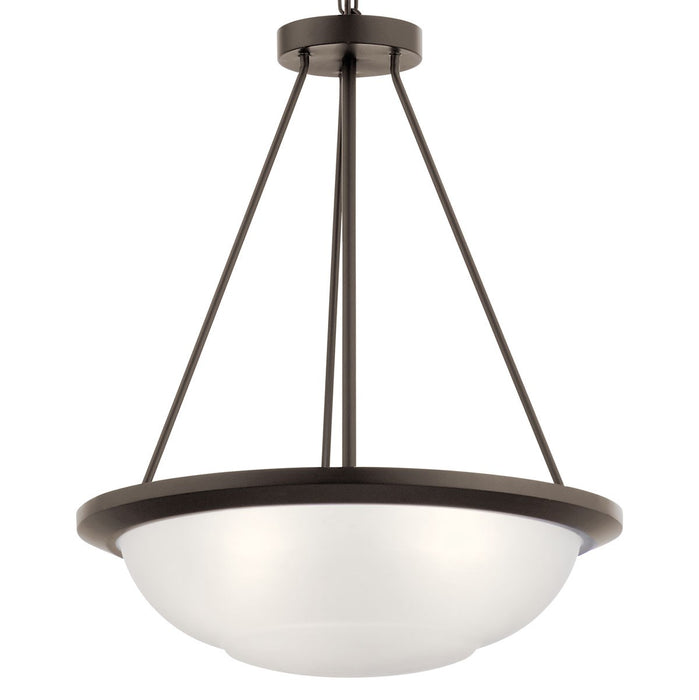 Kichler 52393OZ Three Light Pendant, Olde Bronze