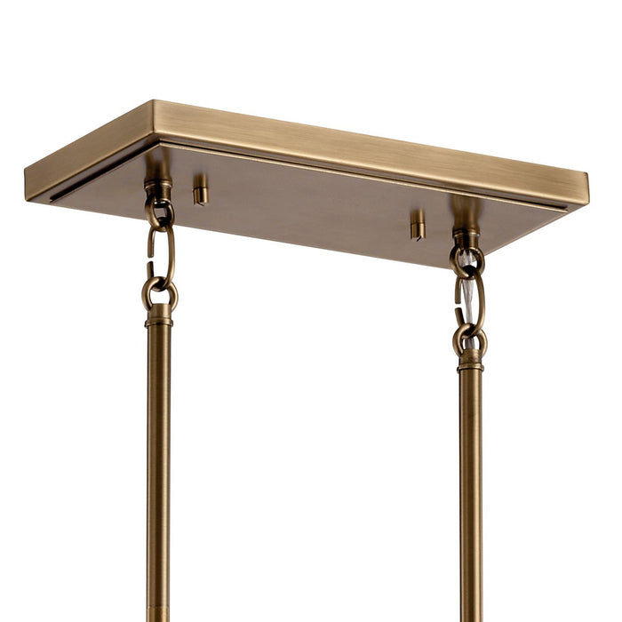 Kichler 52400WBR Eight Light Linear Chandelier, Weathered Brass