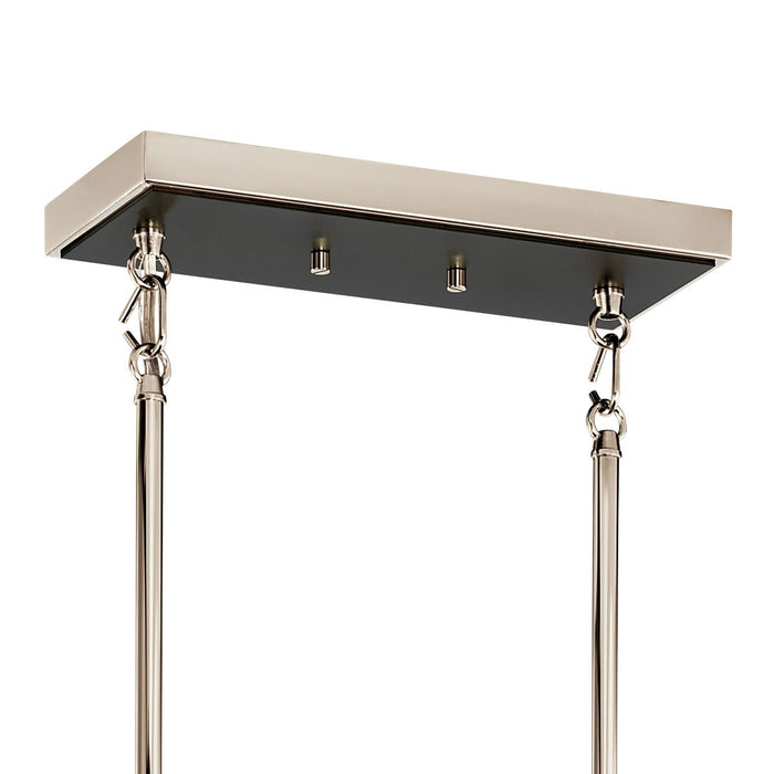Kichler 52404PN Five Light Linear Chandelier, Polished Nickel