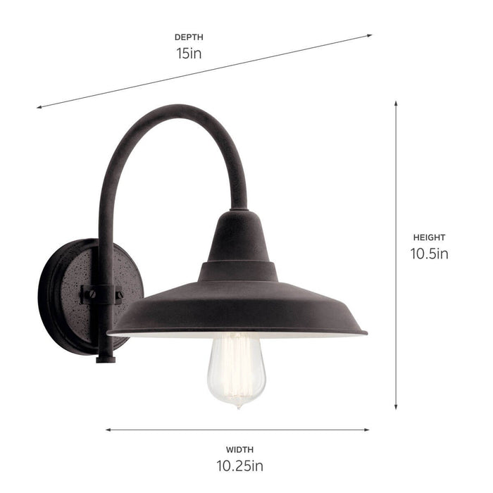 Kichler 52409WZC One Light Wall Sconce, Weathered Zinc
