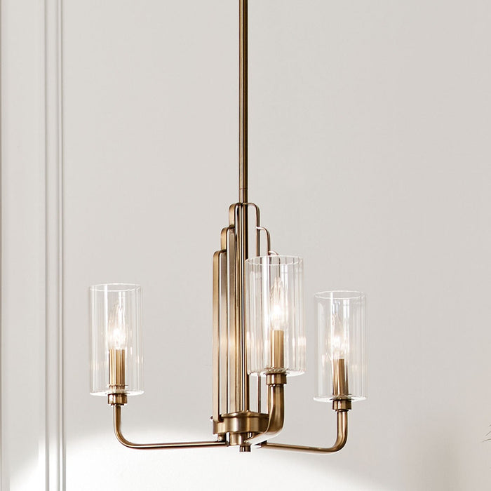 Kichler 52410BNB Three Light Chandelier, Brushed Natural Brass